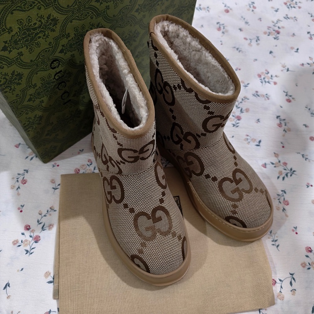 Gucci Fleece-Lined Ankle Boots